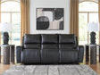 Tampa Furniture Outlet - Ashley Furniture - Glossmore Living Room - Reclining Sofa / Black - PCU1170088