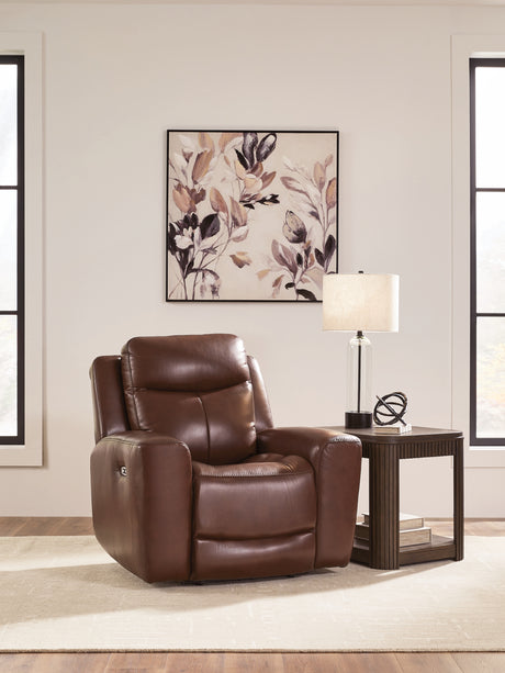 Tampa Furniture Outlet - Ashley Furniture - Next Move Living Room - PWR Recliner/ADJ Headrest / Mahogany - PCU1210213