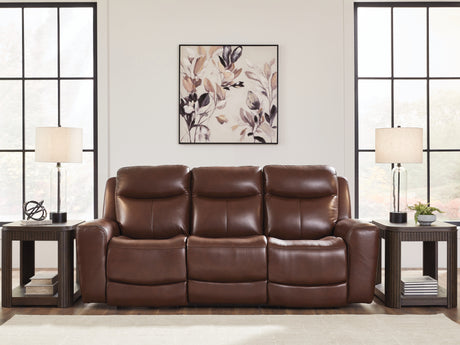 Tampa Furniture Outlet - Ashley Furniture - Next Move Living Room - PWR REC Sofa with ADJ Headrest / Mahogany - PCU1210215