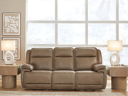 Tampa Furniture Outlet - Ashley Furniture - Glencroft Living Room - PWR REC Sofa with ADJ Headrest / Sahara - PCU1240015