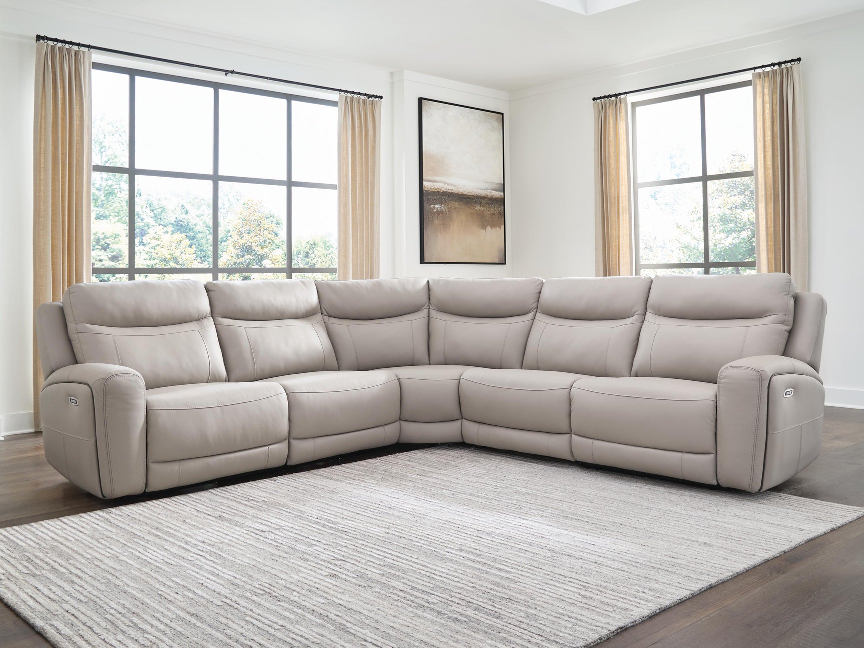 Tampa Furniture Outlet - Ashley Furniture - Gravier Sectional - 5-Piece Power Reclining Sectional - U13300S4