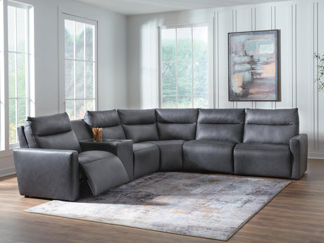 Tampa Furniture Outlet - Ashley Furniture - ModZ Sectional - 6-Piece Power Reclining Sectional with Audio Console - U14001S9