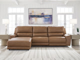 Tampa Furniture Outlet - Ashley Furniture - DeepWakes Sectional - 3-Piece Reclining Sofa Chaise / Caramel - PCU62606S23