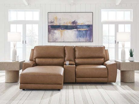 Tampa Furniture Outlet - Ashley Furniture - DeepWakes Sectional - 3-Piece Power Reclining Sectional with Chaise / Caramel - PCU62606S17