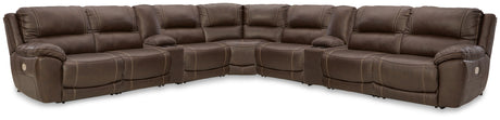 Tampa Furniture Outlet - Ashley Furniture - Dunleith 9-piece Power Reclining Sectional - 9-piece Power Reclining Sectional / Chocolate - U71604S10