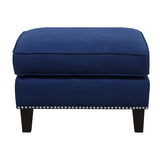Erica 497 Ottoman W/Chrome Nail Heirloom Blue (ISTA 3) - Tampa Furniture Outlet
