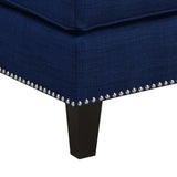 Erica 497 Ottoman W/Chrome Nail Heirloom Blue (ISTA 3) - Tampa Furniture Outlet