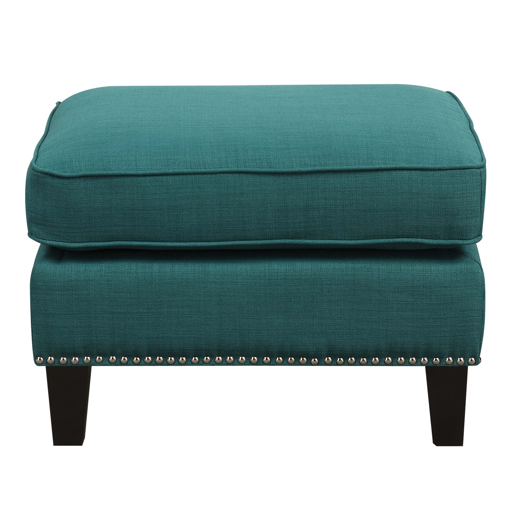 Erica 497 Ottoman W/Chrome Nail Heirloome Teal (ISTA 3) - Tampa Furniture Outlet