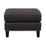 Erica 497 Ottoman W/Chrome Nail Heirloom Charcoal (ISTA 3) - Tampa Furniture Outlet
