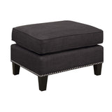 Erica 497 Ottoman W/Chrome Nail Heirloom Charcoal (ISTA 3) - Tampa Furniture Outlet