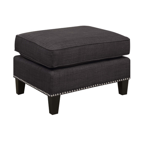 Erica 497 Ottoman W/Chrome Nail Heirloom Charcoal (ISTA 3) - Tampa Furniture Outlet