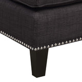 Erica 497 Ottoman W/Chrome Nail Heirloom Charcoal (ISTA 3) - Tampa Furniture Outlet