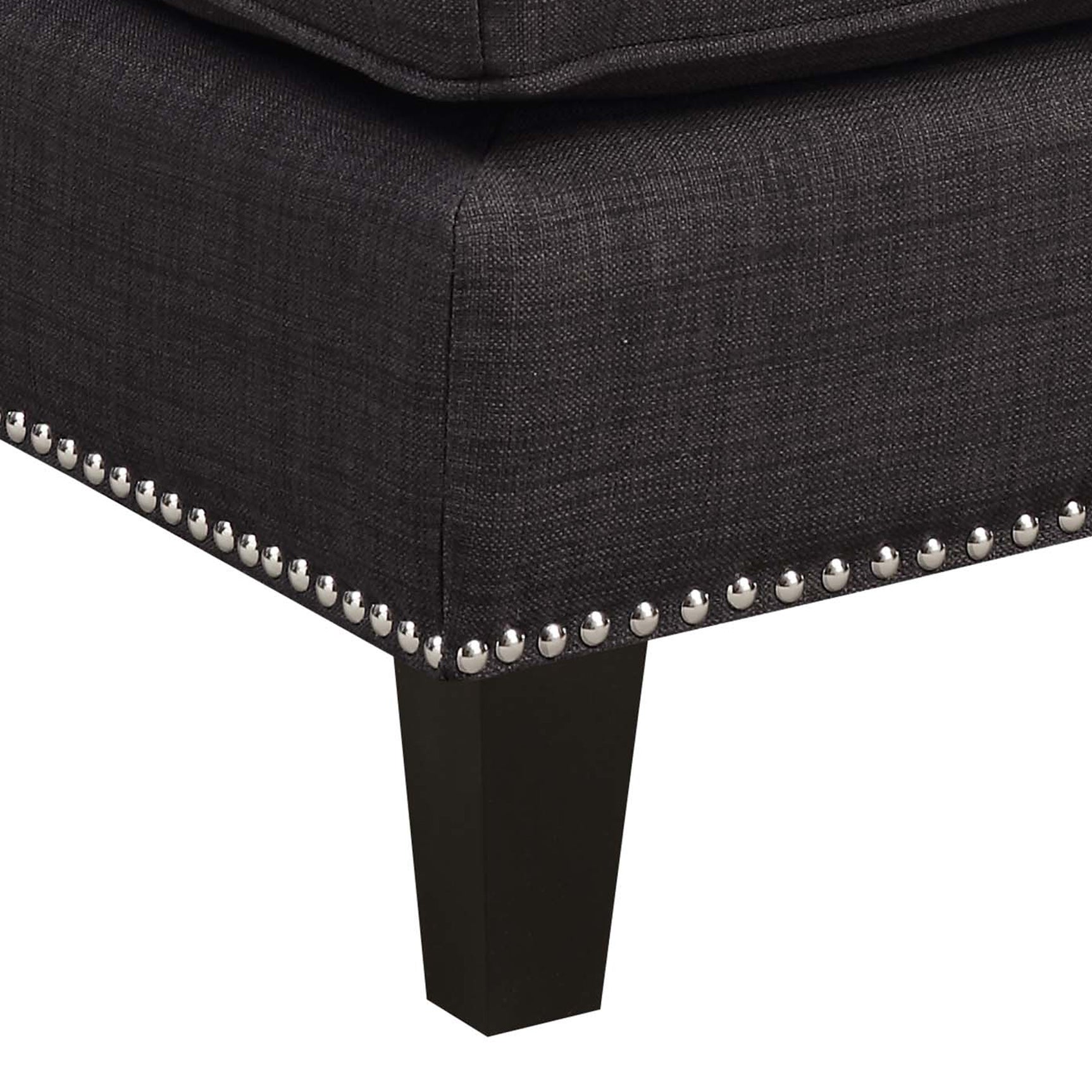 Erica 497 Ottoman W/Chrome Nail Heirloom Charcoal (ISTA 3) - Tampa Furniture Outlet