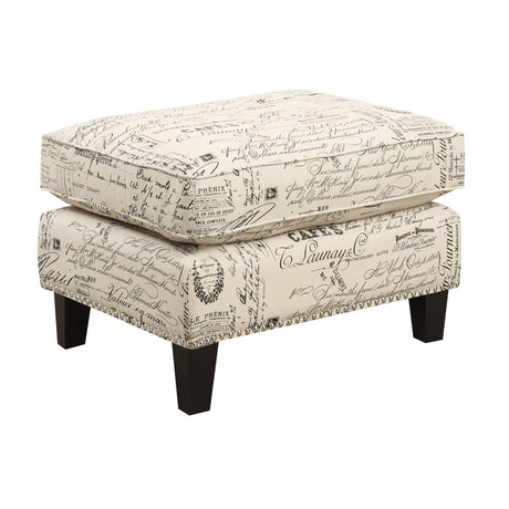 Erica 497 Ottoman W/Chrome Nail French Script (ISTA 3) - Tampa Furniture Outlet