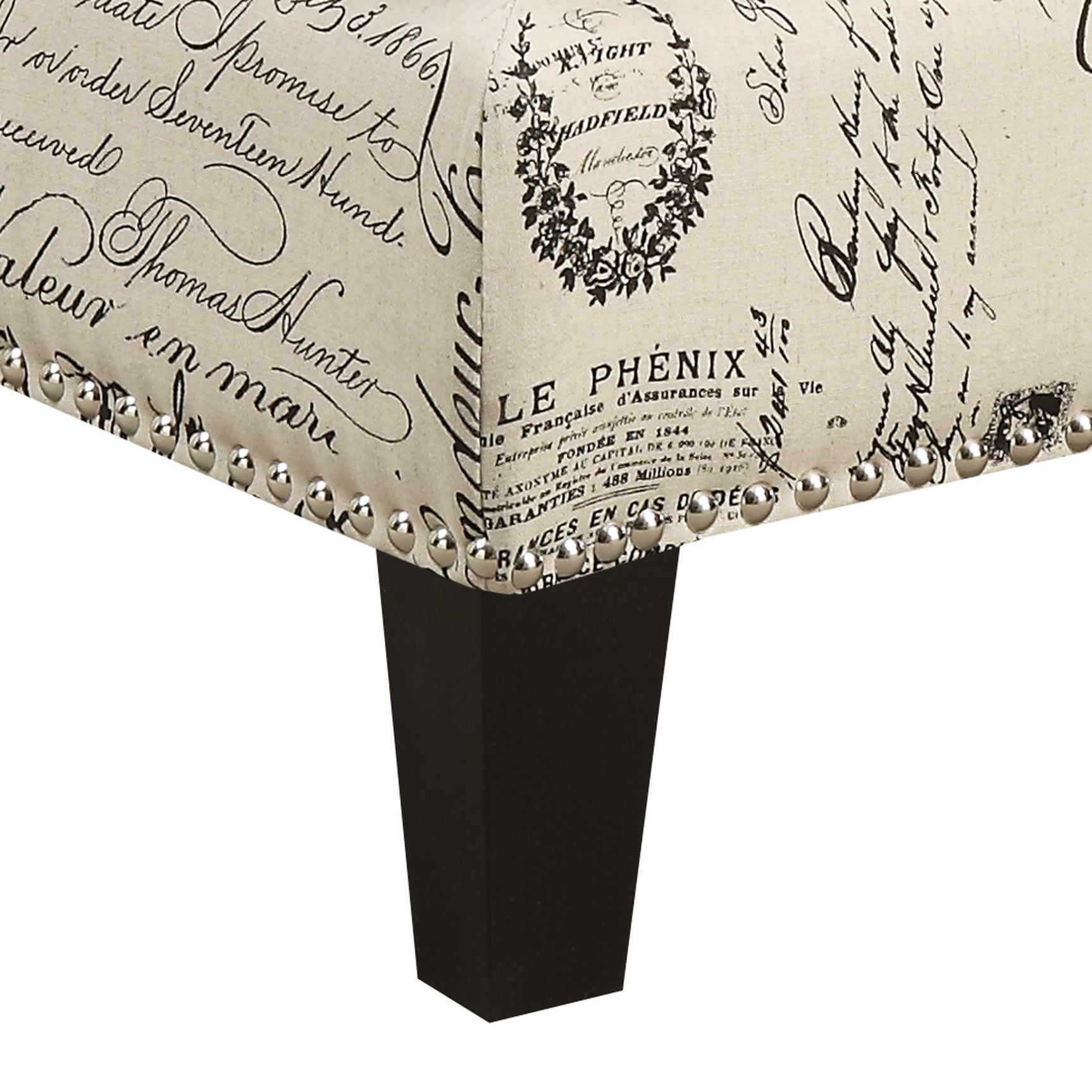 Erica 497 Ottoman W/Chrome Nail French Script (ISTA 3) - Tampa Furniture Outlet