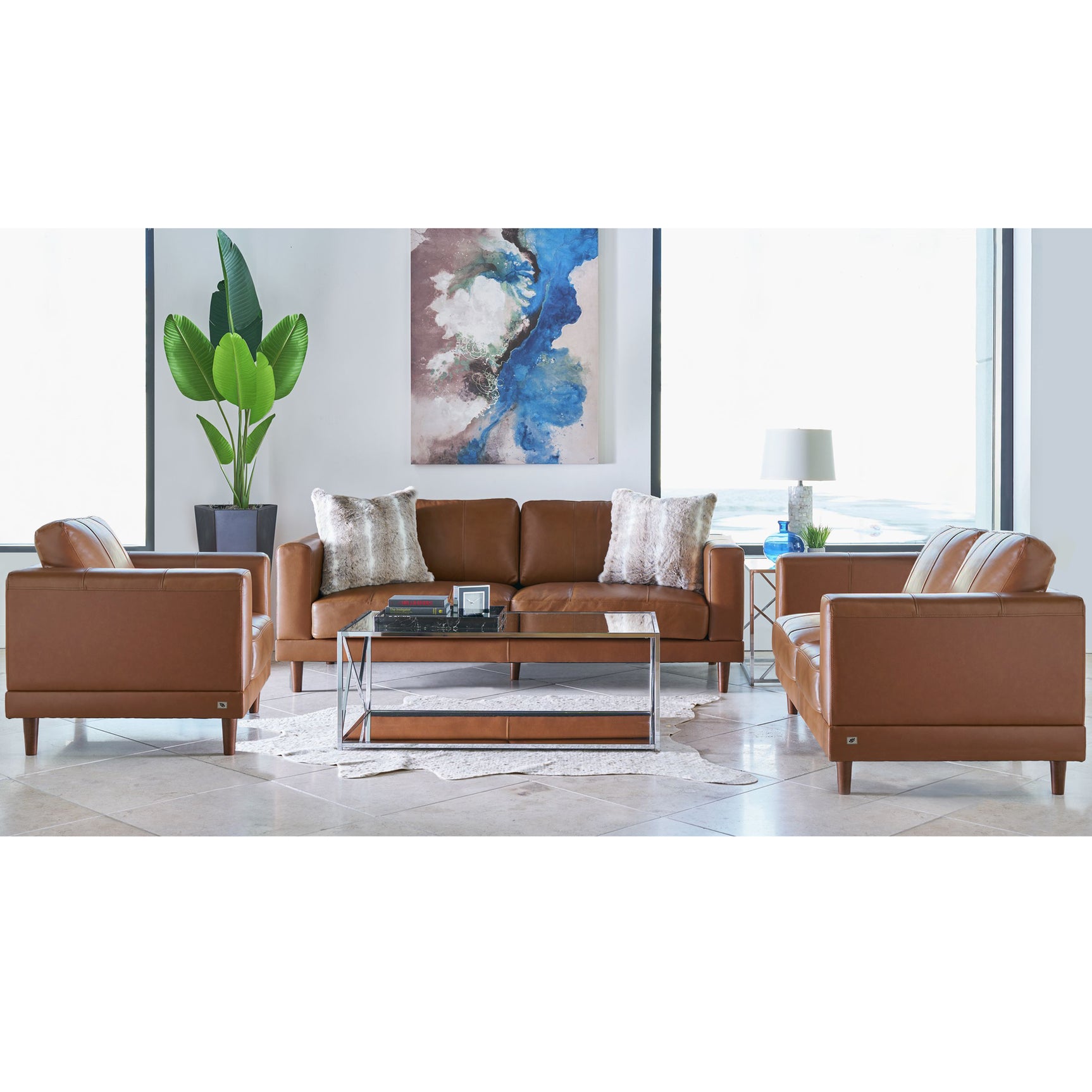 Hampton Chair in Fiero Tan (Top Grain/PVC) – SKU UHT3783100 | Elements
