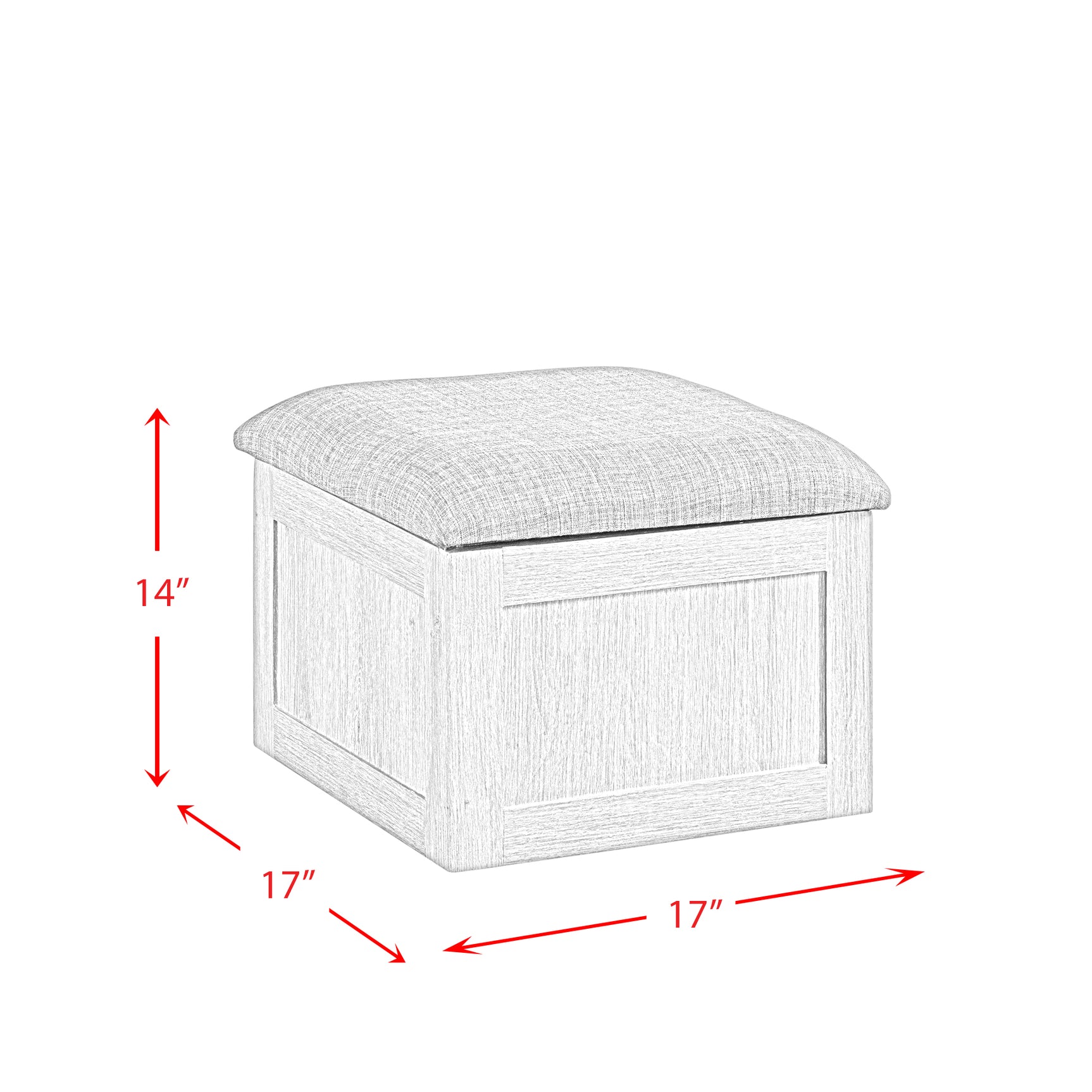 Uster Coffee Table W/Four storage Stools Grey - Tampa Furniture Outlet
