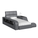 Valari Twin Transformer Bed with Electronic Features in Grey PU - Tampa Furniture Outlet