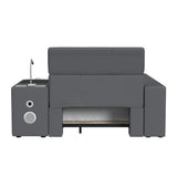 Valari Twin Transformer Bed with Electronic Features in Grey PU - Tampa Furniture Outlet