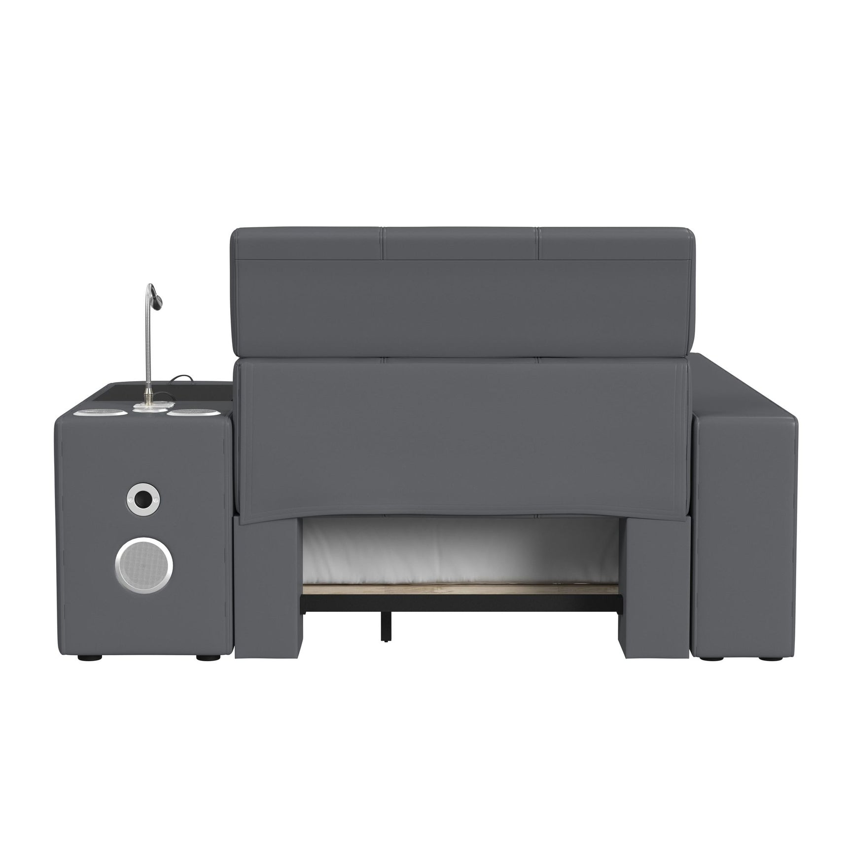 Valari Twin Transformer Bed with Electronic Features in Grey PU - Tampa Furniture Outlet
