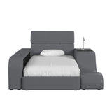 Valari Twin Transformer Bed with Electronic Features in Grey PU - Tampa Furniture Outlet