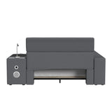 Valari Full Transformer Bed with Electronic Features in Grey PU - Tampa Furniture Outlet