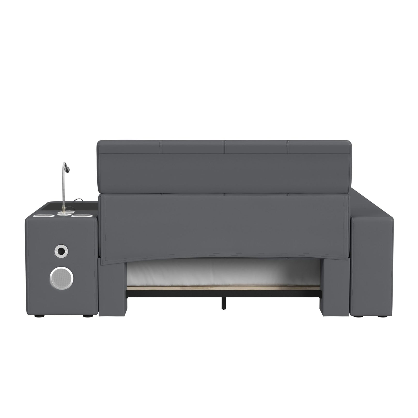 Valari Full Transformer Bed with Electronic Features in Grey PU - Tampa Furniture Outlet