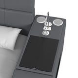 Valari Full Transformer Bed with Electronic Features in Grey PU - Tampa Furniture Outlet
