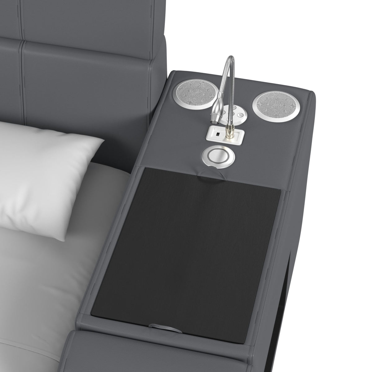 Valari Full Transformer Bed with Electronic Features in Grey PU
