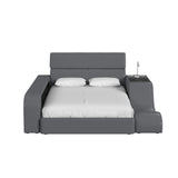 Valari Side Bookcase in Grey PU - Tampa Furniture Outlet