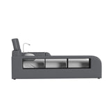 Valari Full Transformer Bed with Electronic Features in Grey PU - Tampa Furniture Outlet