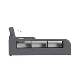 Valari Twin Transformer Bed with Electronic Features in Grey PU