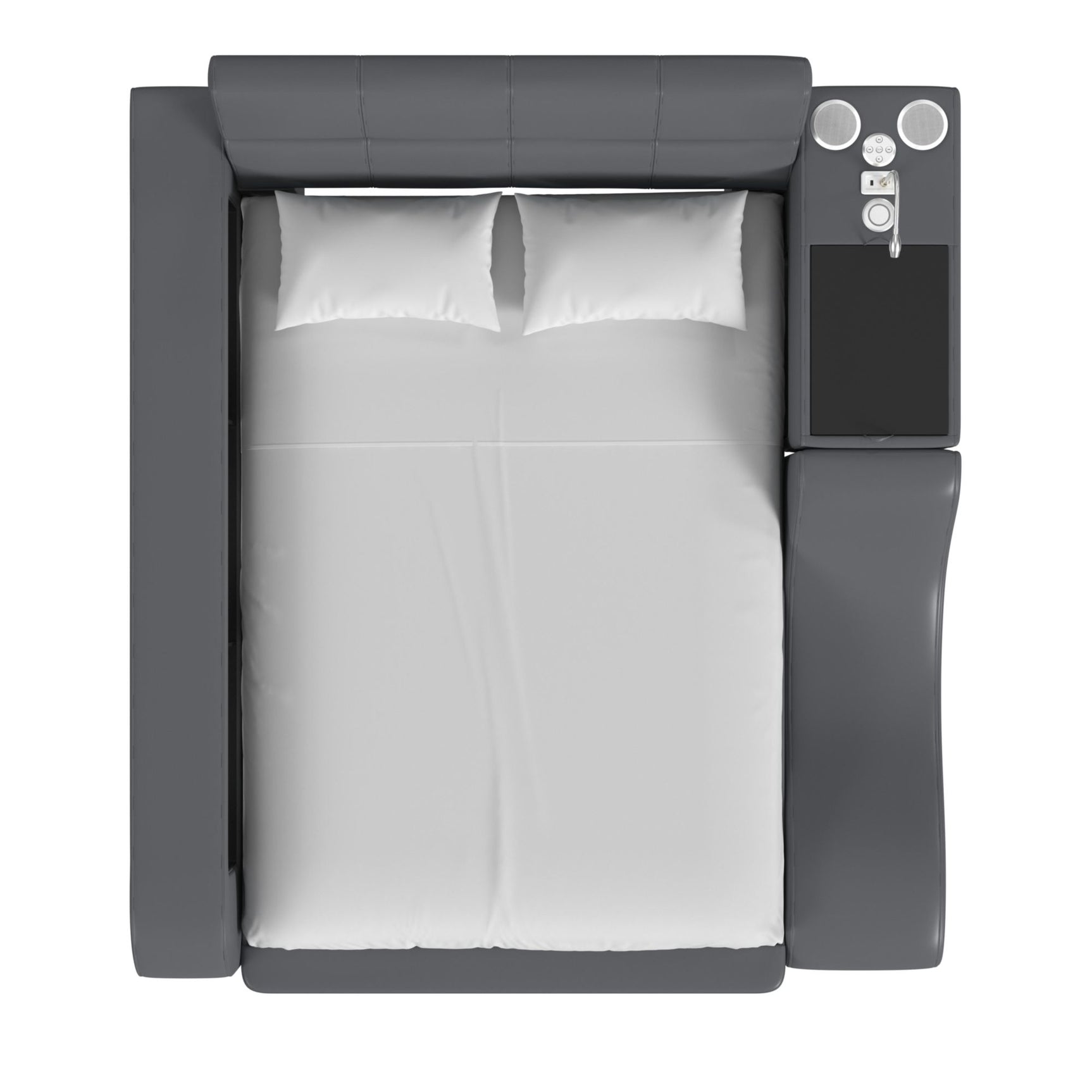 Valari Full Transformer Bed with Electronic Features in Grey PU - Tampa Furniture Outlet