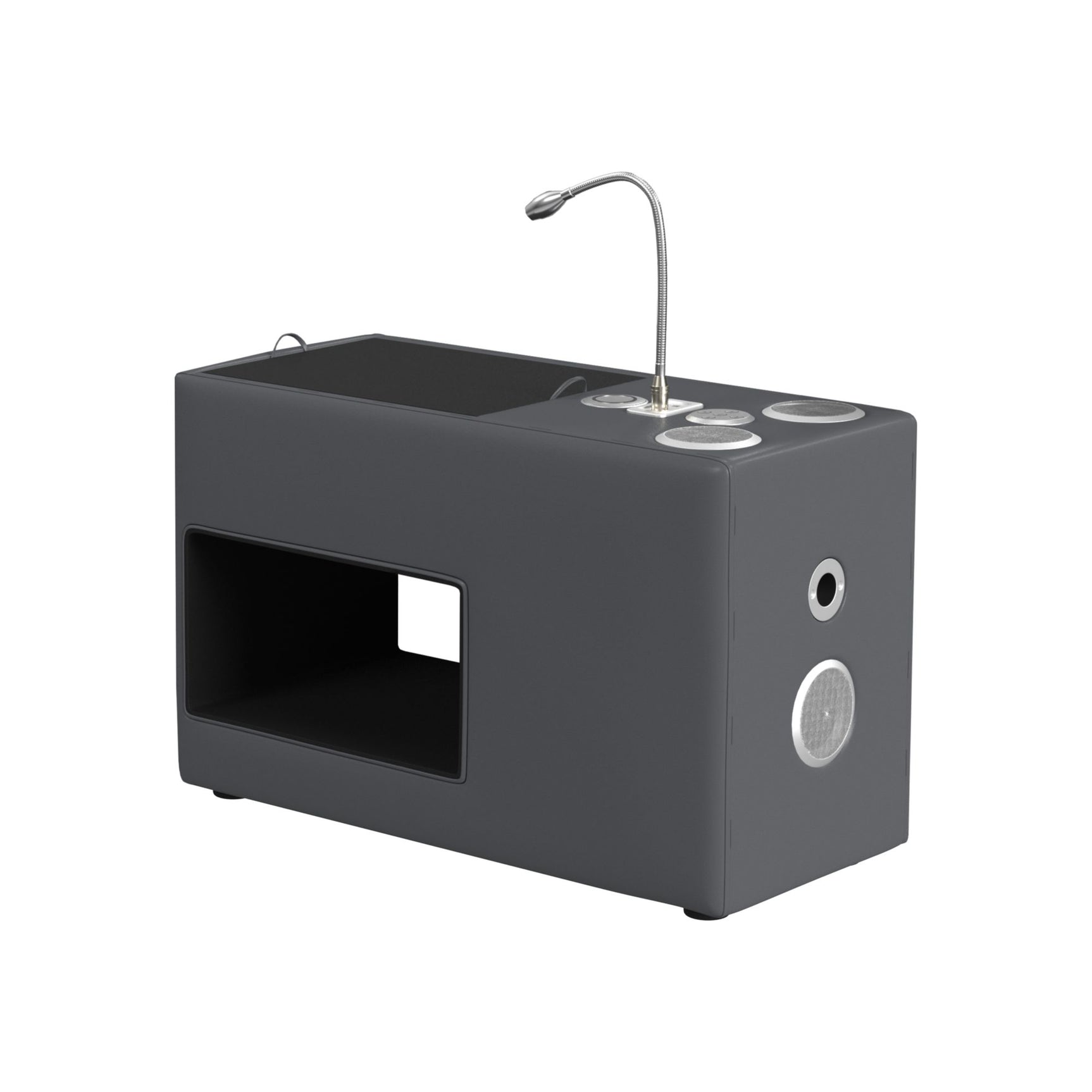 Valari Nightstand with Electronic Features in Grey PU - Tampa Furniture Outlet