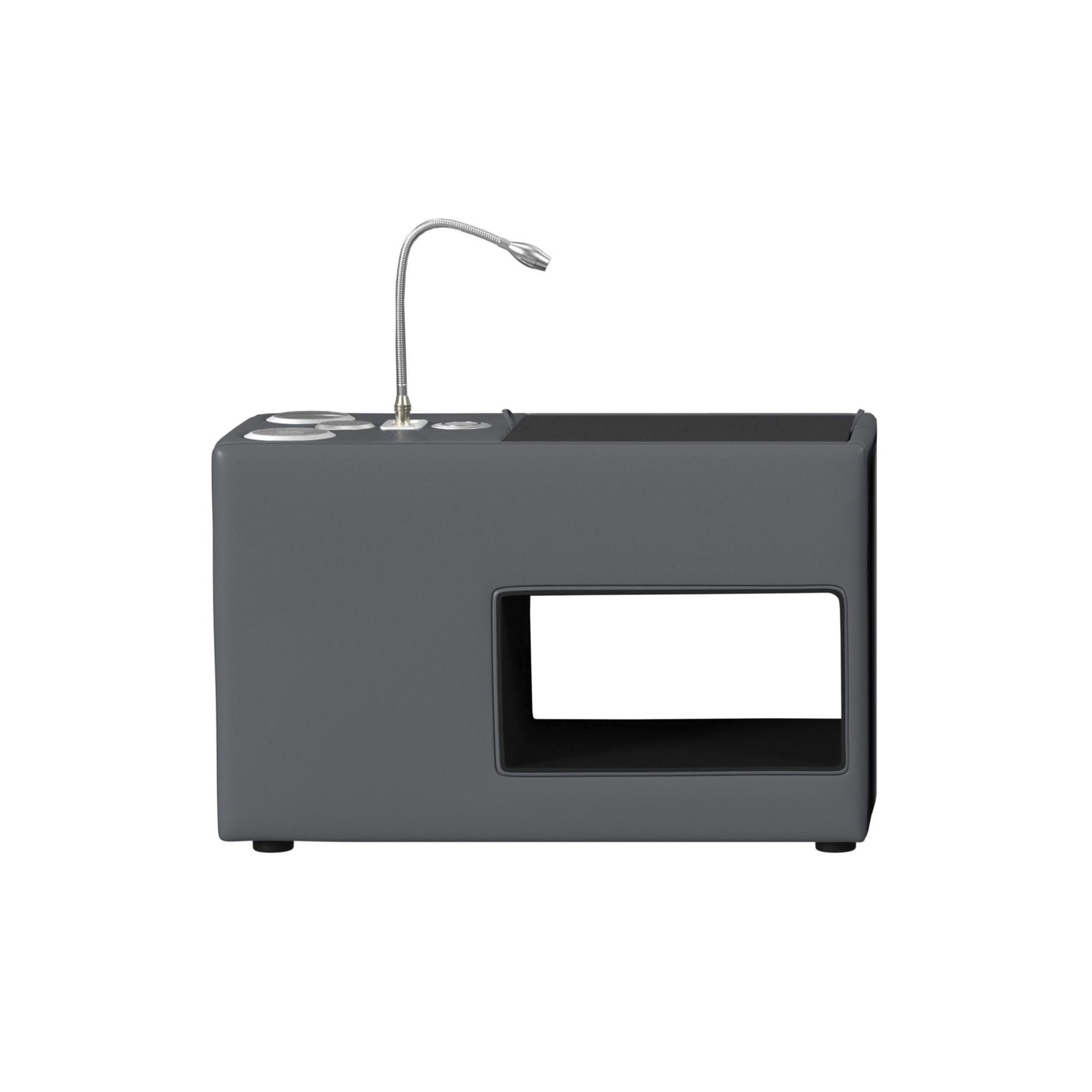 Valari Nightstand with Electronic Features in Grey PU - Tampa Furniture Outlet