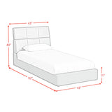 Valari Twin Bed in Grey PU - Tampa Furniture Outlet