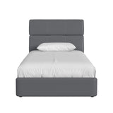 Valari Twin Bed in Grey PU - Tampa Furniture Outlet