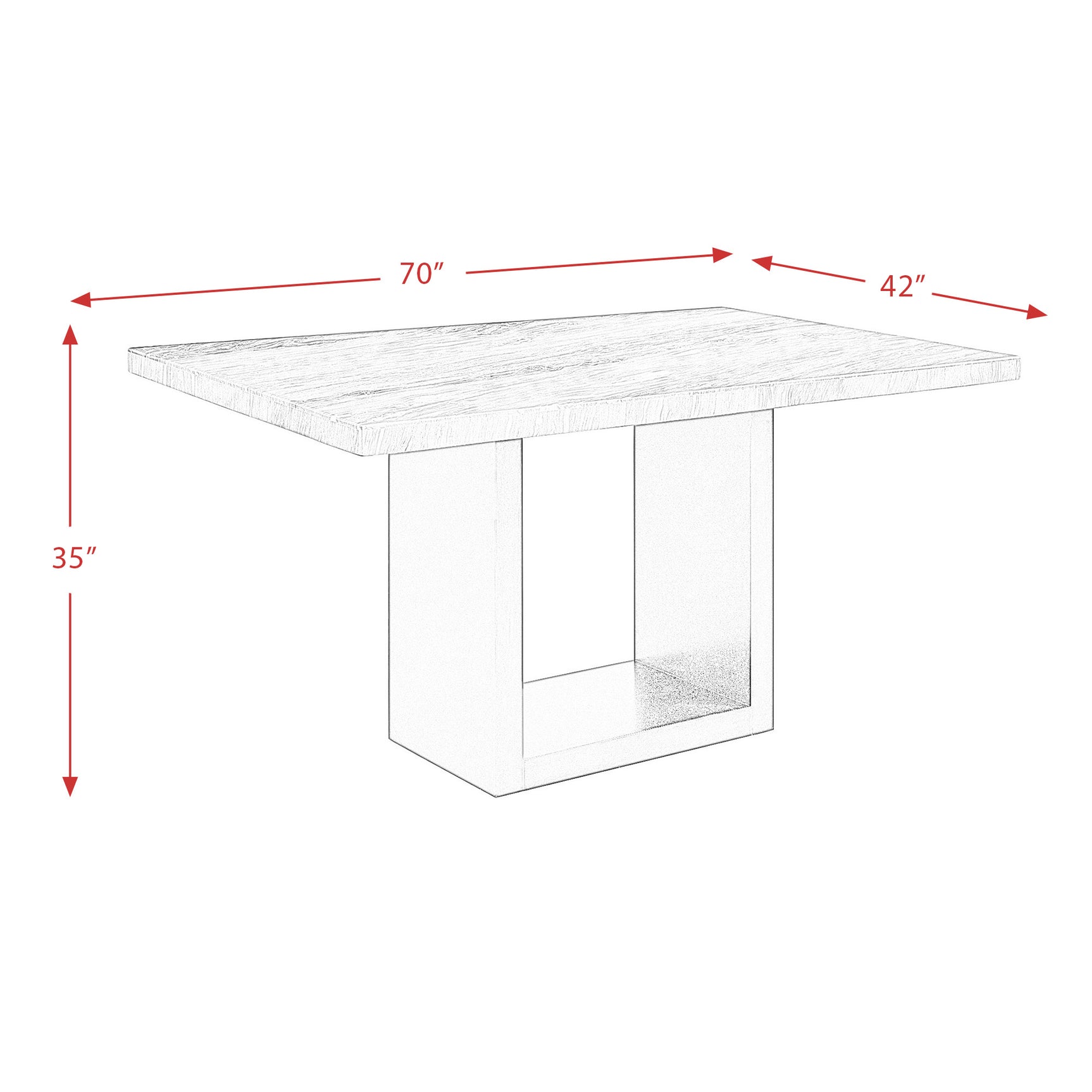 Valentino White Counter Height Dining Table - Tampa Furniture Outlet