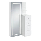 Vancouver Floor Mirror With Storage in White - Tampa Furniture Outlet