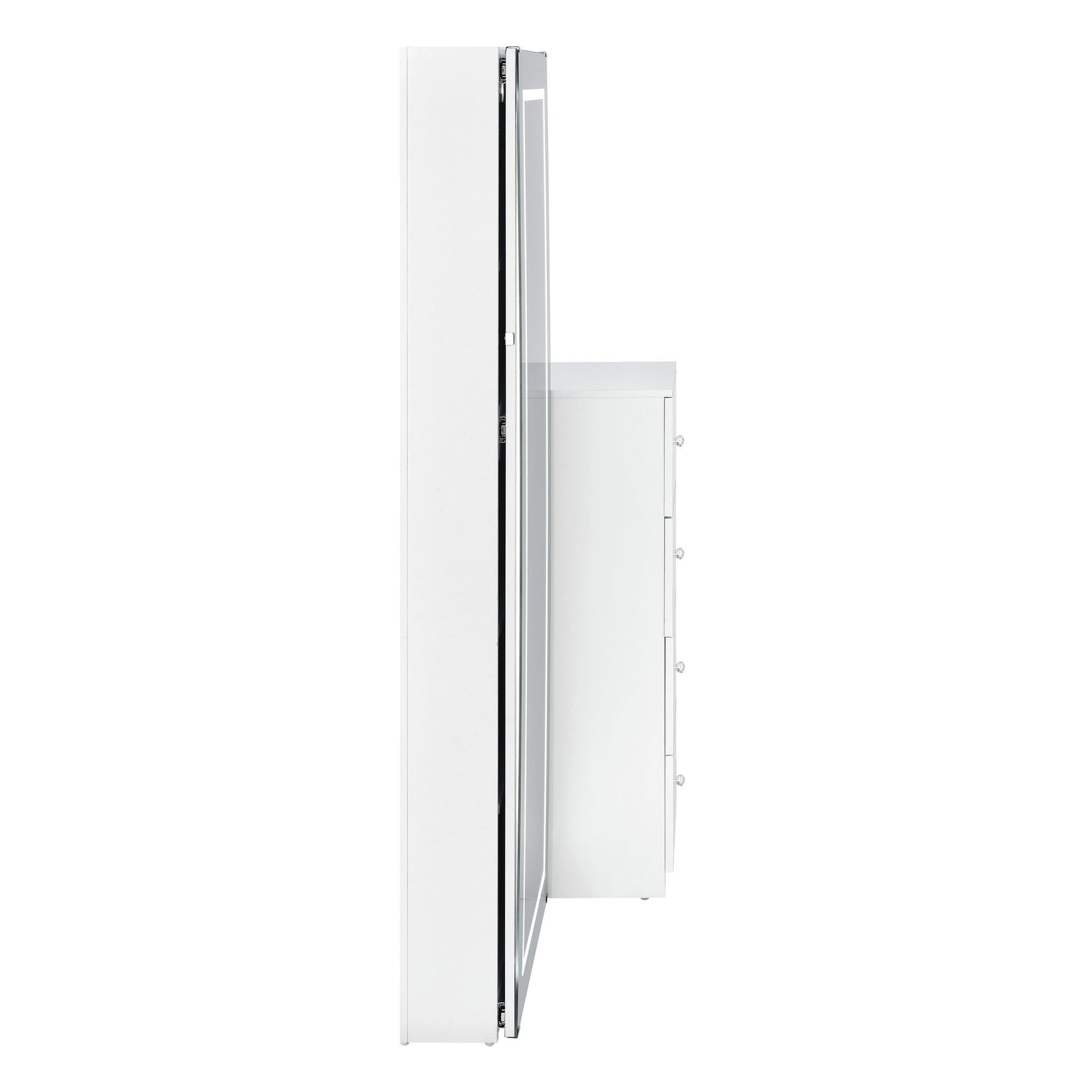 Vancouver Floor Mirror With Storage in White - Tampa Furniture Outlet