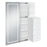 Vancouver Floor Mirror With Storage in White - Tampa Furniture Outlet