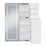 Vancouver Floor Mirror With Storage in White - Tampa Furniture Outlet