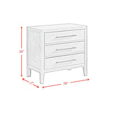 Versailles Contemporary 3-Drawer Nightstand in Grey