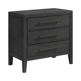 Versailles Contemporary 3-Drawer Nightstand in Black