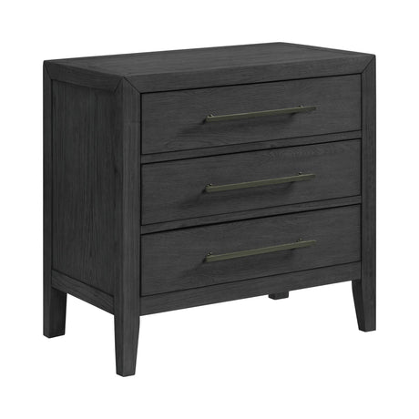 Versailles Contemporary 3-Drawer Nightstand in Black