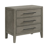 Versailles Contemporary 3-Drawer Nightstand in Grey