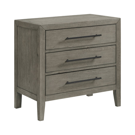Versailles Contemporary 3-Drawer Nightstand in Grey