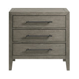 Versailles Contemporary 3-Drawer Nightstand in Grey