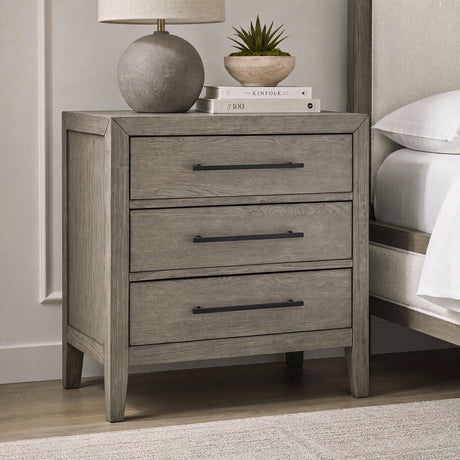 Versailles Contemporary 3-Drawer Nightstand in Grey – SKU B-3690-3-NS | Elements