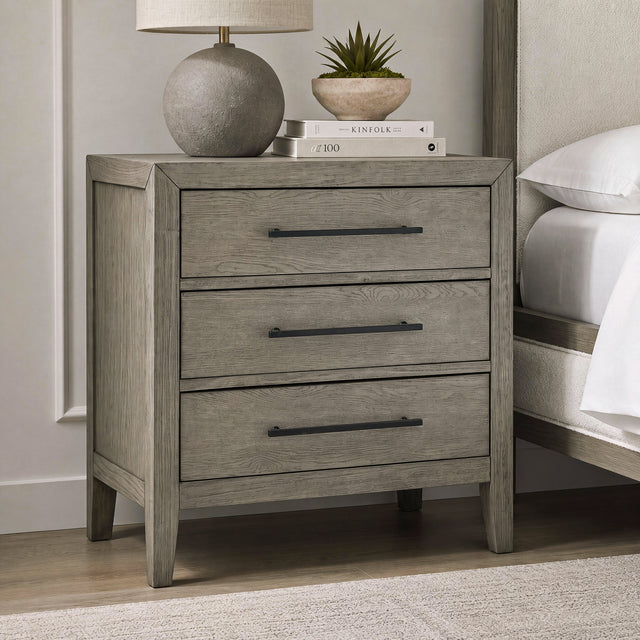 Versailles Contemporary 3-Drawer Nightstand in Grey – SKU B-3690-3-NS | Elements